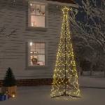 vidaXL Коледна елха с шишарка, топло бяло, 500 LED диода, 100x300 см (343651)