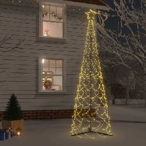 vidaXL Коледна елха с шишарка, топло бяло, 500 LED диода, 100x300 см (343651)
