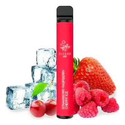 Elf Bar 600 Strawberry Raspberry Cherry Ice jednorázová elektronická cigareta (Jahoda, malina a třešeň)