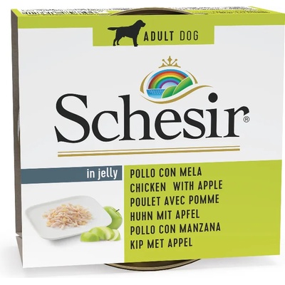 Schesir 12х150г Schesir, консервирана храна за кучета - пиле с ябълки