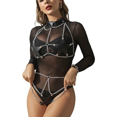 Subblime Fetish Full Body Harness with Star & Chains