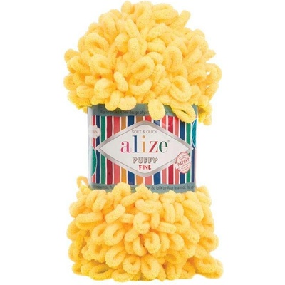 Alize příze Puffy Fine 216 výrazná žlutá