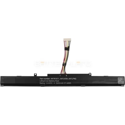 A41N1611 батерия за лаптоп Asus, 4 клетки, 14.4V, 2600mAh (AS-BB-0116)