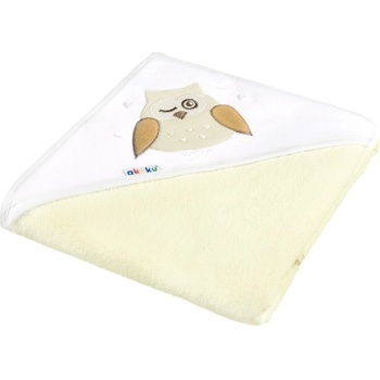 Akuku Detská osuška 100x100 béžová so sovou