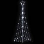vidaXL LED коледна елха 447 светодиода студено бяло 250 см (4016433)