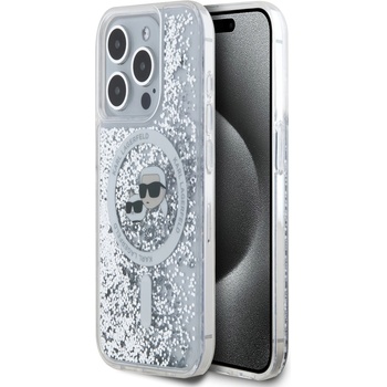 KARL LAGERFELD Liquid Glitter Karl and Choupette Heads MagSafe Back Cover за iPhone 15 Pro Transparent Karl Lagerfeld | Lilav | ЖЕНИ | UNI