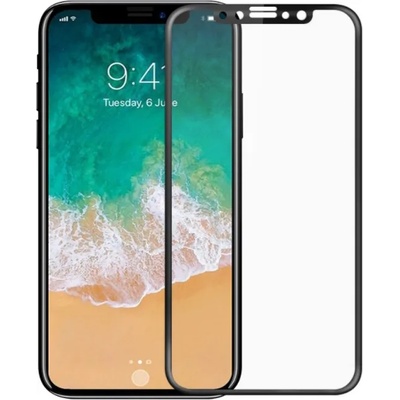 DeTech Стъклен протектор Full 2.5D No brand, For iPhone X / XS / 11 Pro, 0.3mm, Black - 52371 (DE-52371)