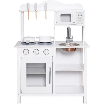 Ginger Home Детска дървена кухня Ginger Home - С аксесоари, бяла (W10C404H)