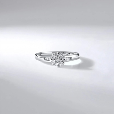 Lillian Vassago Zásnubní briliantový Prsten z bílého zlata LLV59 DR154W