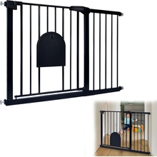 LARS360 Bezpečnostná brána s posuvnými dverami pre domáce zvieratá Automatická 105 - 115 cm čierna