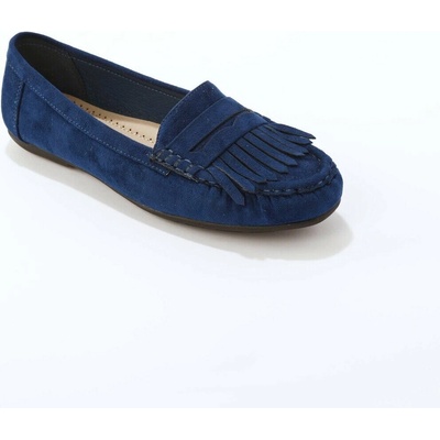 Mokasíny z imitace semiše nám. modrá