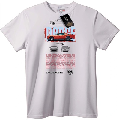 NOONEBRAND Тениска Dodge Challenger SRT - 2XL, White