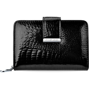 Jennifer Jones dámská peněženka černá kožená lakovaná 5198