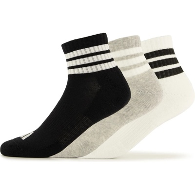 adidas Мъжки спортни чорапи adidas 3-Stripes Essential Concept Mid 3-Pack Sports socks - Medium Grey Heather / White / Black - размер 37-39 (EU) (207-1481-0312)