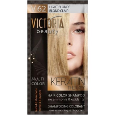 Victoria Beauty Оцветяващ шампоан с кератин - Светлоруса (v62), 4-8 измивания