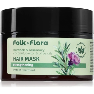 Folk & Flora Burdock & Rosemary дълбоко подсилваща маска за коса 200ml