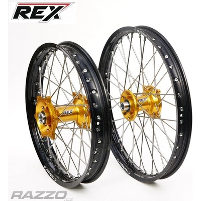 MX sada kol REX Wheels Suzuki RMZ450 - RexFelgen Blk 21x1,6 + 19x2,15 / Gold Hub – Hledejceny.cz