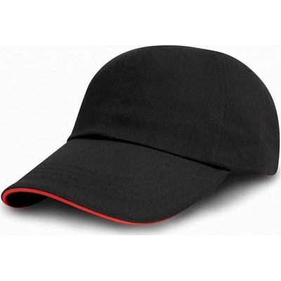 Result Headwear Bavlnená ČIERNA/ČERVENÁ