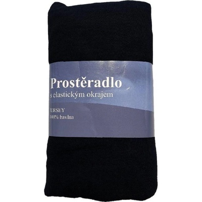 Jerry Fabrics Prostěradlo Jersey Černé Bavlna 90x200