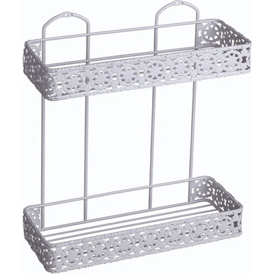 Tekno-Tel ПОСТАВКА ЗА БАНЯ tekno tel bk-078w 2 нива с декор. /бяло (7777150058)