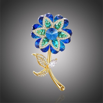 Éternelle exkluzivní brož Swarovski Elements Joella květina B2229/2 Modrá