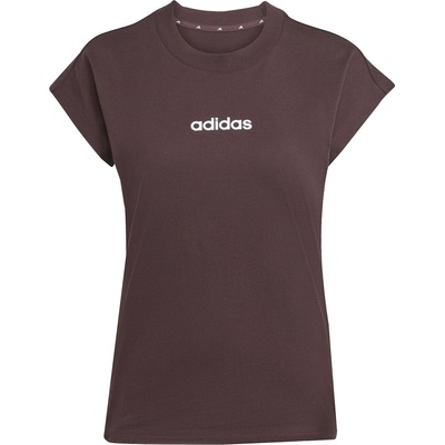 adidas Дамска тениска Adidas Essentials Linear Cotton T-Shirt Womens - Shaddown Brown