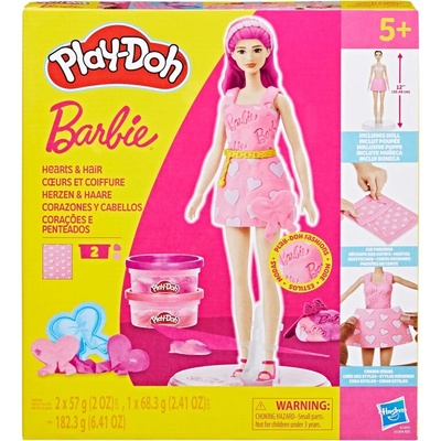 Hasbro Play-Doh Plastelína Bábika Barbie Fashionista Srdcia a kvety G1357