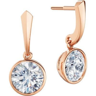 DF dámske náušnice 6414, růžové zlato s laboratorními diamanty o celkové váze 4.00 ct VS1/F