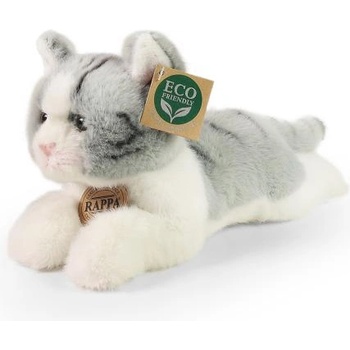 Rappa Плюшена котка лежаща сива 20 см eco-friendly