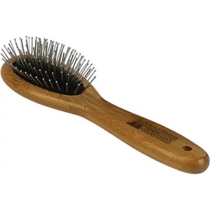 Bamboo Groom Oval Pin Brush with Steel Pins - бамбукова четка за едри породи с всякакъв тип козина - размер S: 5 см ширина х 19 см височина BGPBSM - За всякакъв тип козина