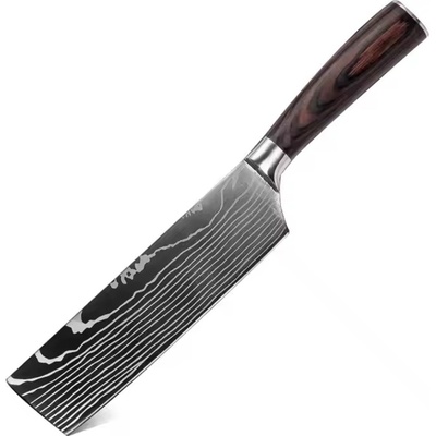 IZMAEL Kuchynský nôž Blade Nakiri/Čierna/Hnedá 9.4 cm