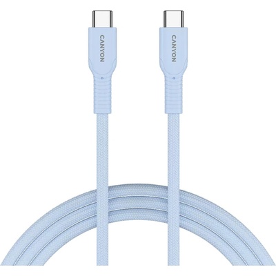 Кабел Canyon Charge & Sync Cable OnWire 60CL (CND-CCAP60AB10LBL), от USB-C(м) към USB-C(м), 1m, 60W, син (CND-CCAP60AB10LBL)
