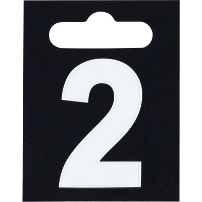 Walteco Číslo 2, formát 50x65mm, výška 40mm, bílé, samolepka Množství: 10 ks , 20530BP2