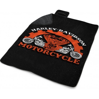 Sablio Plážová deka Harley Davidson motor Čierne pozadie