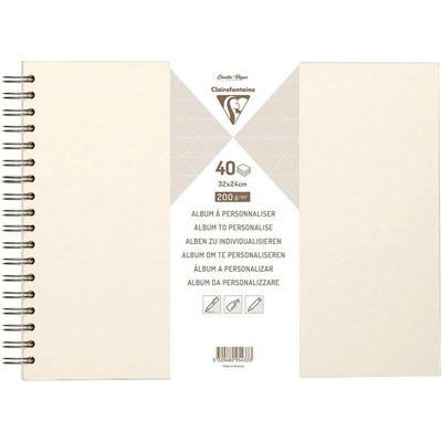 Clairefontaine Album kroužkové 32 × 24 cm (200 g/m2, 40 listů) - krémové s perletí