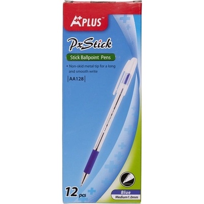 Beifa Химикалка Beifa A+ 128, 1 mm дебелина на писане, син цвят на писане, прозрачна, 12 бр