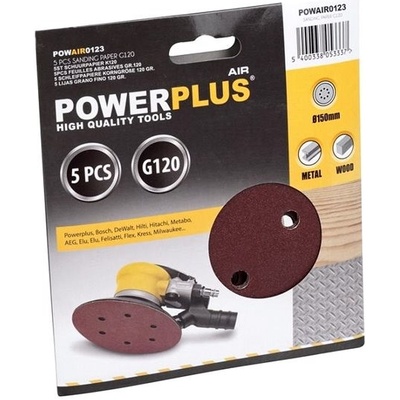 POWERPLUS POWAIR0123 - 5x brúsny disk priem.150 G120 POWAIR0123
