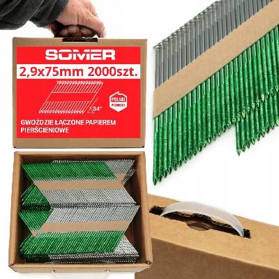 Klince do klincovačky Somer 2,9 mm/75 mm 3000 ks spájané papierom