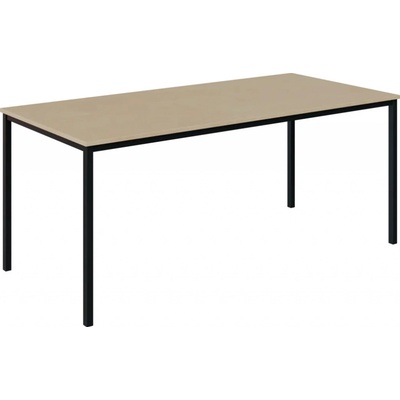 JPT 180 jídelní stůl kovová podnož černá deska 18 mm 1800 x 800 mm bříza světlá