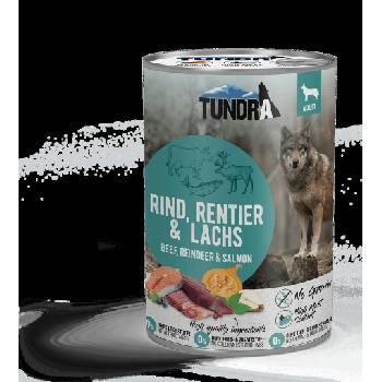TUNDRA Dog - Пълноценна консервирана храна за кучета с телешко, северен елен и сьомга, 400 гр