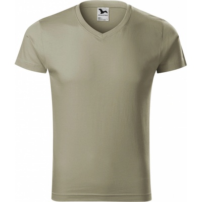 Malfini Slim FIt V-Neck světlé khaki