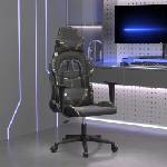 vidaXL Гейминг стол, черно и камуфлаж, изкуствена кожа (3143675)