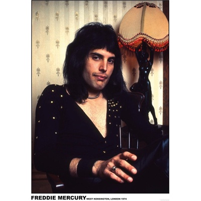 Plakát, Obraz - Freddie Mercury - London 1974, 59.4 × 84.1 cm