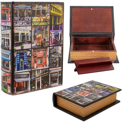 Stash Book drevená krabička Coffeeshop