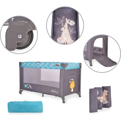 Cangaroo Детска кошара Africa тюркоаз