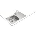 Teka Super bowl 1c 1e max ГЛАДКА ДЯСНА Иноксова мивка за вграждане, гладка, десен отцедник, за шкаф със светъл отвор 60 см (М.544.1Д) Мивка за вграждане