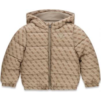 GUESS Яке в бежов цвят за мини момче с кафеви лога Guess