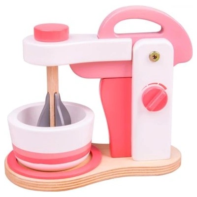 Bigjigs Toys - Дървен кухненски миксер - Розов (BJ427)