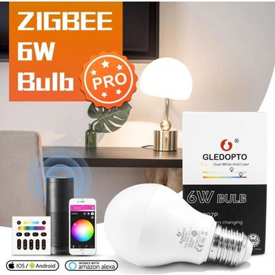 GLEDOPTO Zigbee Pro 6W LED žiarovka, RGBW a viacbielna Gledopto ZigBee 3.0 Biely