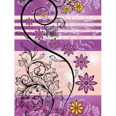 Preinterier Fototapeta panel - PL0097 - Kvetovaný ornament – ružový vlies - 206cm x 275cm